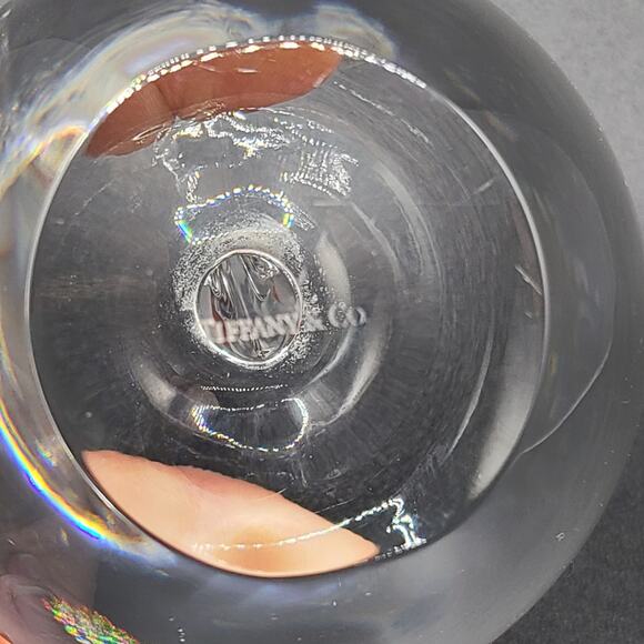 Tiffany & Co. Clear Crystal Glass Apple Paperweight Signed - Picture 3 of 5